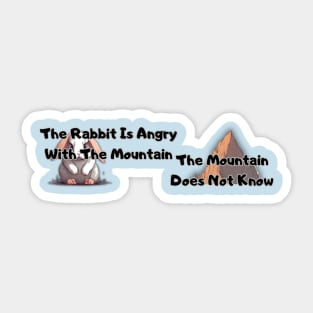 The Rabbit is Angry With The Mountain, The Mountain Does Not Know Sticker